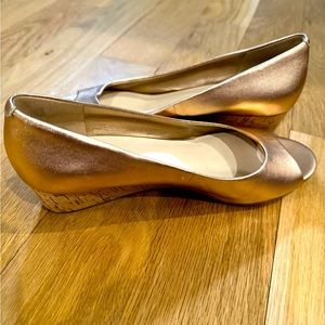 Cole Haan rose gold wedge heels